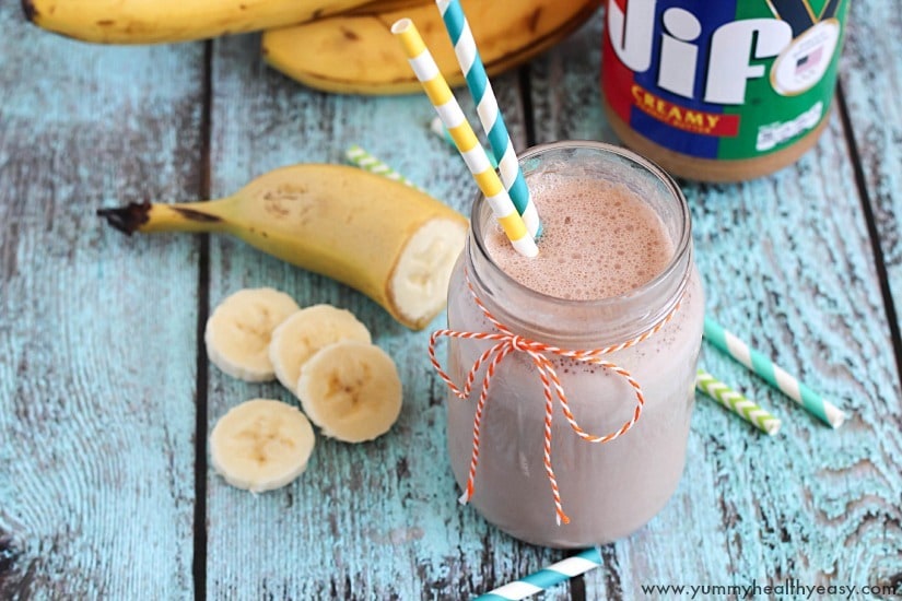 Peanut Butter Banana Smoothie by Yummy Healthy Easy