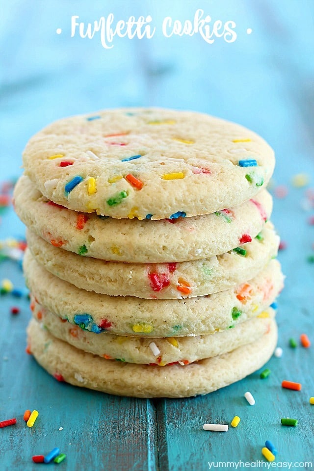 Soft Funfetti Cookies Yummy Healthy Easy