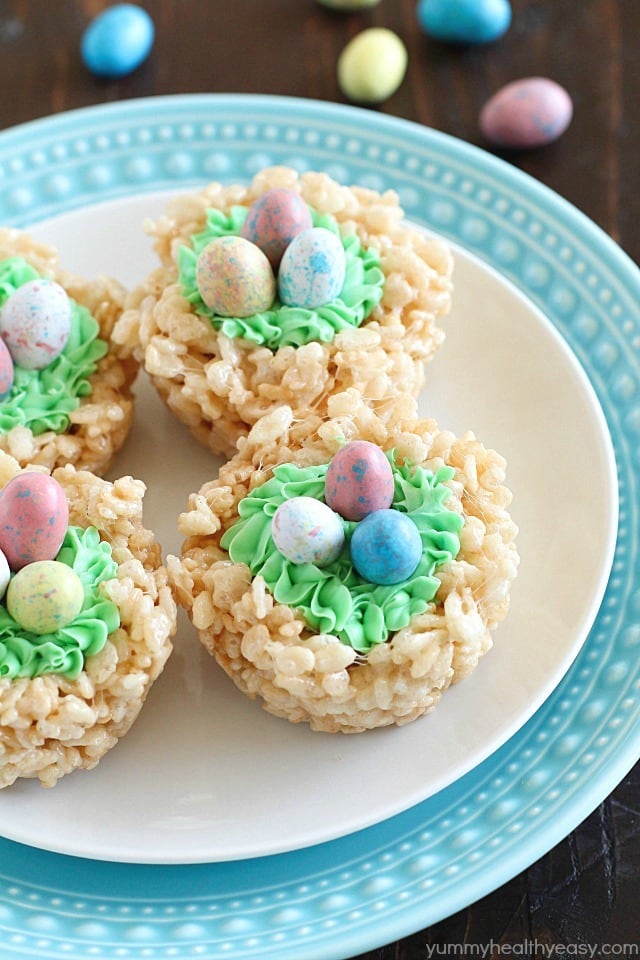 Easy Rice Krispies Easter Nests - Yummy Healthy Easy