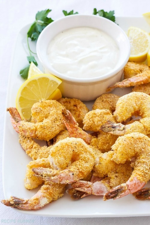 These crispy Cornmeal Crusted Shrimp with Light Lemon Aioli are a healthier alternative to the traditionally fried version. Even though it’s baked you’ll still achieve that crunch you’re looking for!