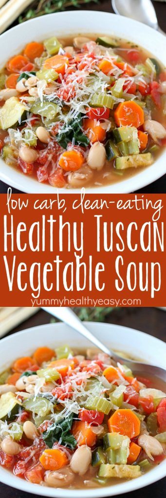 Healthy Tuscan Vegetable Soup - Yummy Healthy Easy