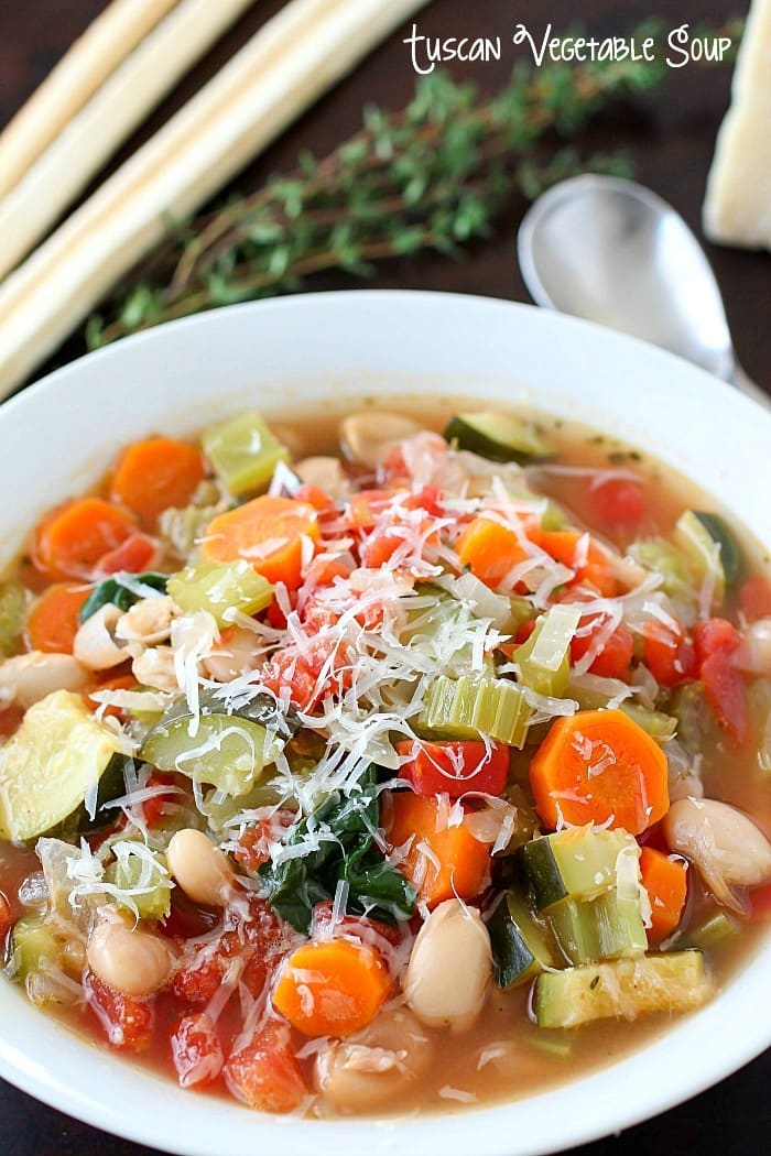 You won't believe the flavor in this easy-to-make Tuscan Vegetable Soup ! Who knew healthy could taste so good?! This healthy soup is gluten-free, vegetarian, clean-eating and low carb. The best part? Is it SO GOOD!