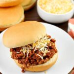 Crock Pot Sloppy Joes! It doesn't get much easier than a little ground beef, (or turkey!) some spices and ketchup, thrown all in a crock pot and then 4 - 6 hours later - dinner is ready! I love serving mine on a whole wheat bun with a slice of cheese and a side of veggies. YUM!