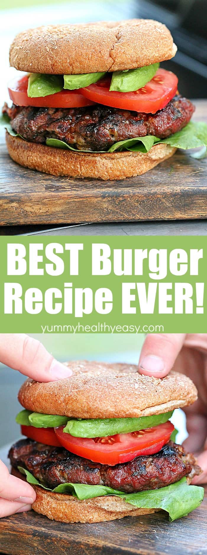 My family LOVES this Best Burger Recipe Ever!! It's my go-to whenever I make burgers. Quick and easy to make and makes a tender and juicy burger every time!! #burgers #easy #recipe #grill #bbq #dinner #yummy #beef #hamburgers
