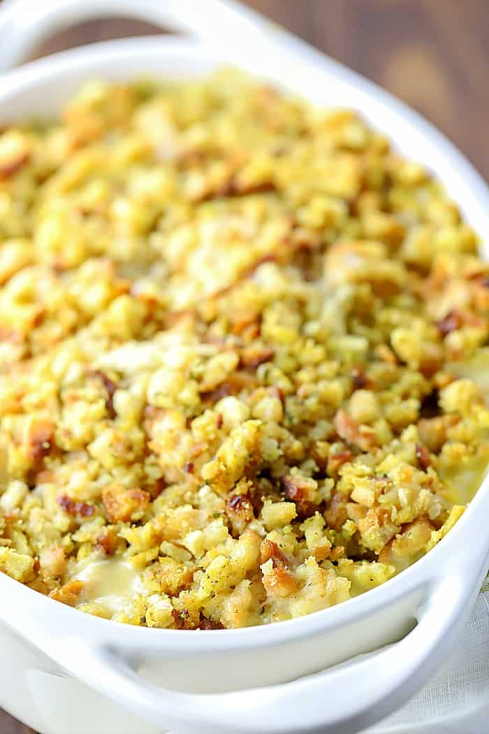 You will LOVE this Easy One Dish Turkey (or Chicken) Casserole Recipe! So super easy to make, only a few ingredients needed and uses all those leftovers you don't know what to do with! #casserole #turkey #leftovers #easy #recipe #onedish #chicken #dinner #dinneridea 