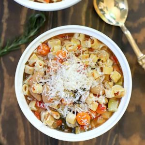 Once you try this recipe for the Best Crock Pot Minestrone Soup, you'll never make another Minestrone Soup recipe again! It's incredibly easy to make and filled with veggies. You can make this vegetarian by using vegetable broth and change up the pasta if desired, too.