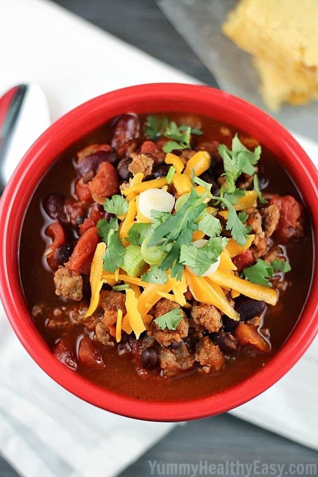 The Best Ever Slow Cooker Turkey Chili Yummy Healthy Easy