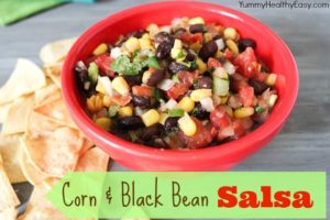 Corn & Black Bean Salsa with Homemade Tortilla Chips