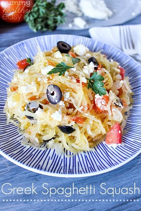 Greek Spaghetti Squash for an incredible healthy side dish!