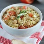 Healthy Quinoa Salad with amazing homemade dressing. Perfect side dish to any meal!