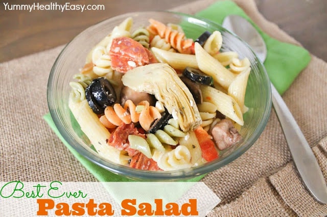 Get ready for the Best Ever Pasta Salad Recipe you'll ever try! It even has a quick, homemade dressing!