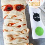 Pizza Mummy Braid for a kid-friendly dinner WIN! Your kids will love this for Halloween dinner!