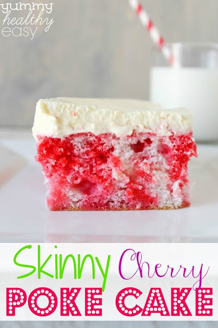 Skinny {Low-Fat} Cherry Poke Cake