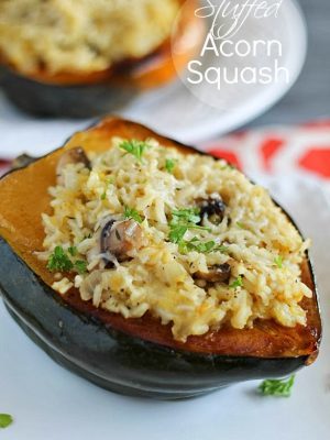 Stuffed Acorn Squash that's incredible and perfect for a holiday side dish - or just a regular side dish!