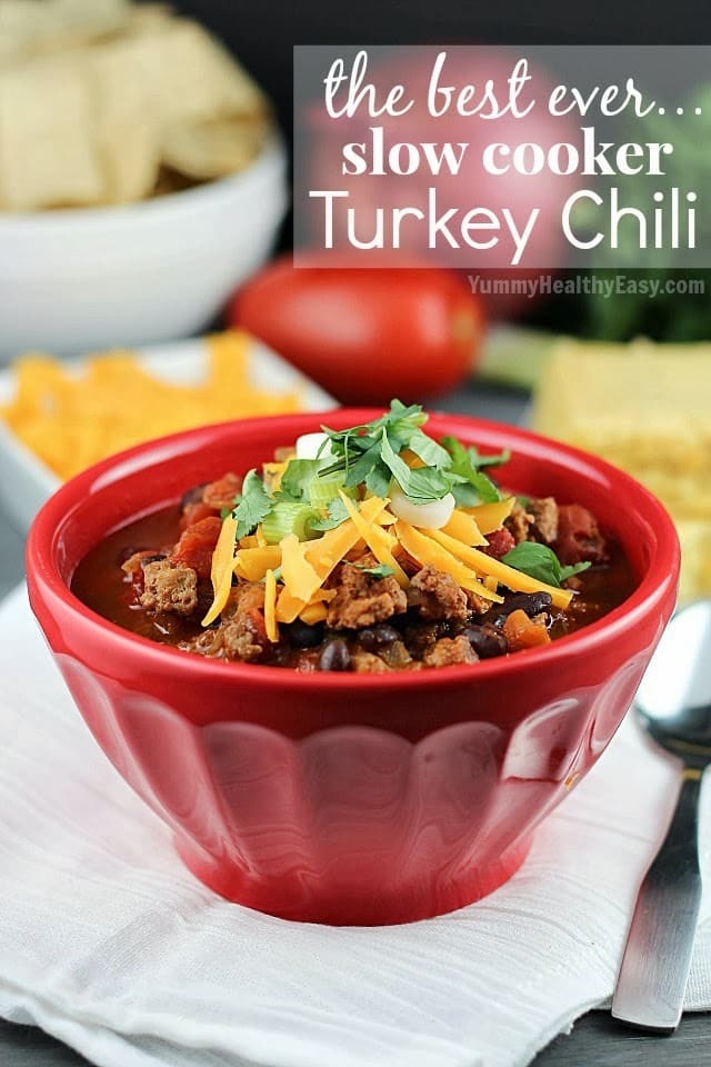 The Best Slow Cooker Turkey Chili - comforting and delicious dinner