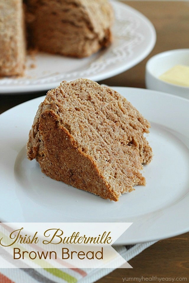 Irish Buttermilk Brown Bread - hearty whole wheat Irish soda bread. Delicious by itself or as a filling side dish.