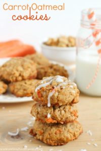 Moist carrot cookies filled with coconut, oats, walnuts and of course, shredded carrots! The perfect cookie for spring!