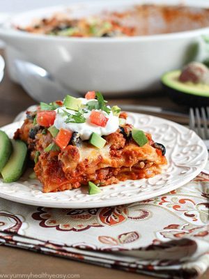 Love enchiladas but hate filling and rolling up all those tortillas? This Enchilada Casserole is all the yummy, cheesy goodness of enchiladas but in an easy casserole form!