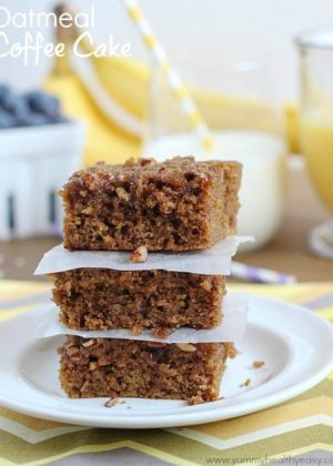 Oatmeal Coffee Cake | delicious breakfast cake made using oatmeal for the moistest cake you'll ever eat! Great for not only breakfast, but dessert too!