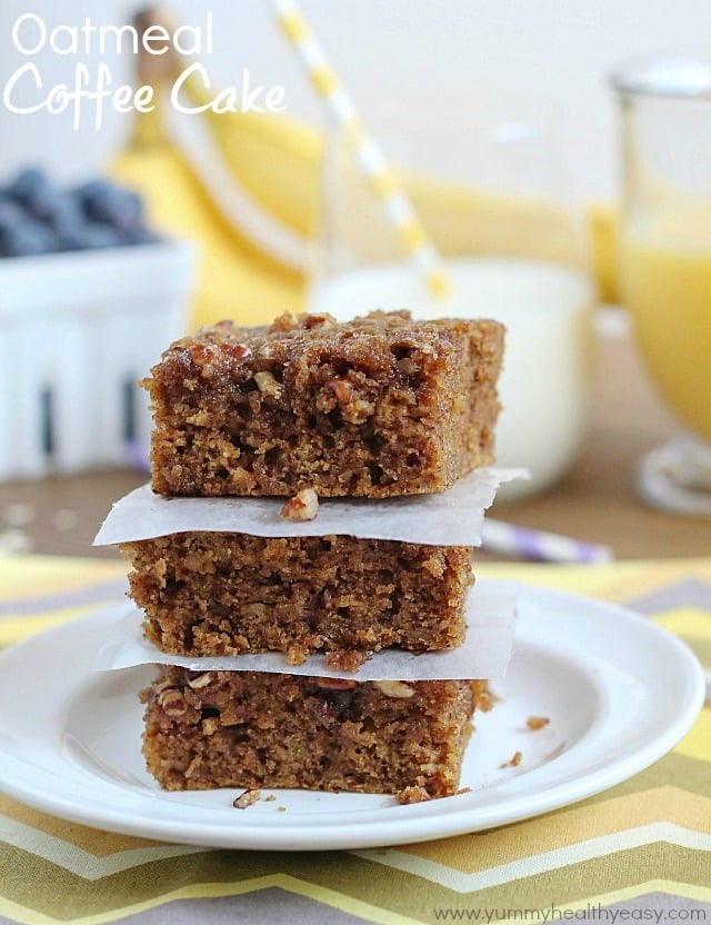 Oatmeal Coffee Cake | delicious breakfast cake made using oatmeal for the moistest cake you'll ever eat! Great for not only breakfast, but dessert too! 