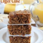 Oatmeal Coffee Cake | delicious breakfast cake made using oatmeal for the moistest cake you'll ever eat! Great for not only breakfast, but dessert too!