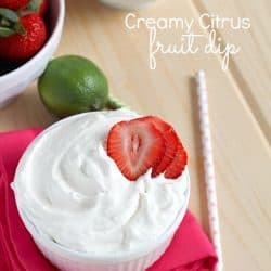 Creamy Citrus Fruit Dip | creamy fruit dip with a touch of three different citrus fruits to give it the best flavor - light, fluffy and perfect for dipping fruit into!