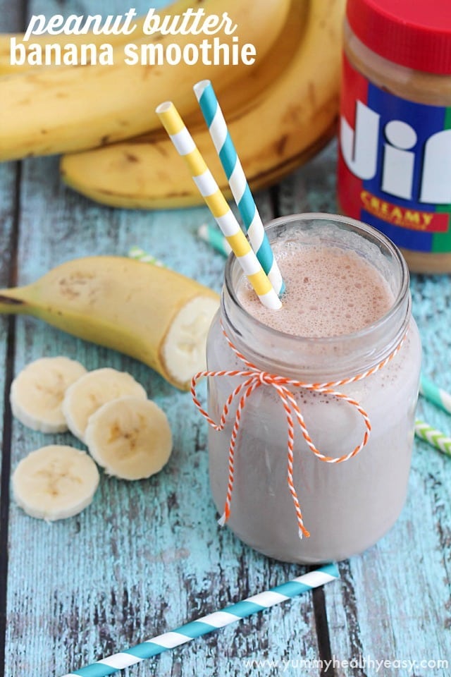 Peanut Butter Banana Smoothie Blendtec Giveaway Yummy Healthy Easy