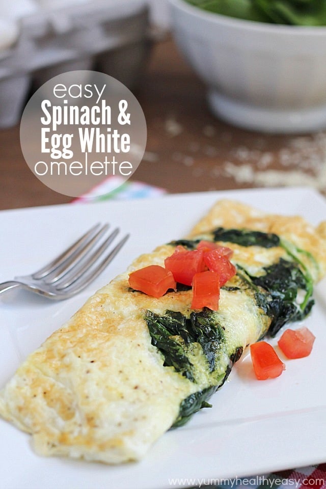 Easy Spinach & Egg White Omelette | an easy, clean eating omelette that makes the perfect healthy breakfast!