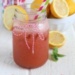Strawberry Basil Lemonade | refreshing lemonade made with lemon, strawberry and basil. Absolutely delicious! (No added white sugar!)