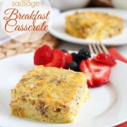 Easy and delicious casserole made with egg, sausage, cottage cheese & green chilies that everyone loves! Perfect for breakfast, brunch and parties.