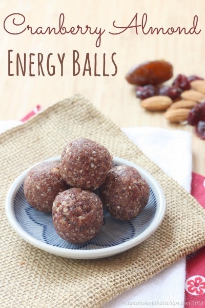 Cranberry Almond Energy Balls by Cupcakes & Kale Chips