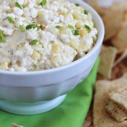 Cheesy Corn Dip - flavorful and creamy dip made from grilled corn and Real California Cotija cheese. Best dip recipe for summer!