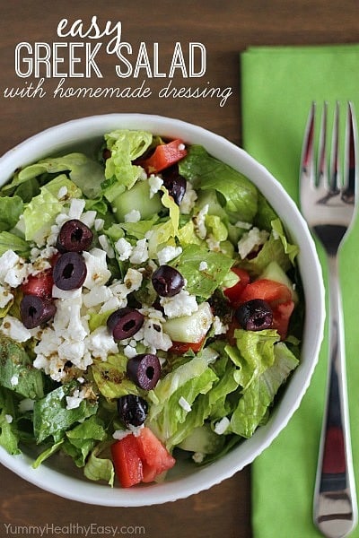 Easy Greek Salad with Homemade Dressing