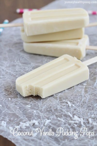 Coconut Vanilla Pudding Pops - easy and delicious homemade pudding pops made using Coconut Milk. Perfect summertime dessert! #ad