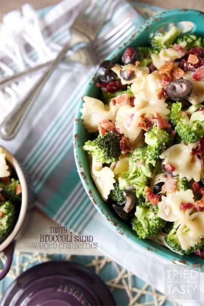 Tasty Broccoli Salad with Dried Cranberries - Tried and Tasty