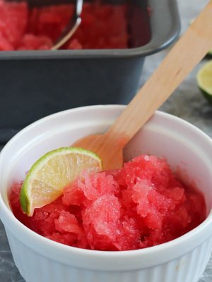 Watermelon Granita - the EASIEST frozen dessert you will ever make! Only 3 ingredients and unbelievably tasty!