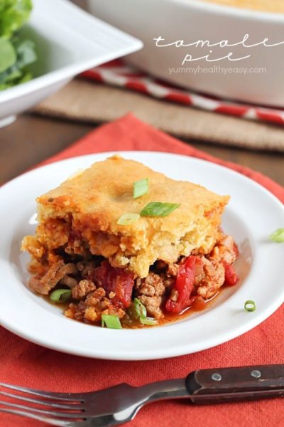 Tamale Pie - flavorful turkey and spices topped with a layer of cornbread. Absolutely delicious!