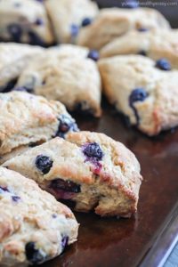 Whole Wheat Blueberry Scones - delicious scones made healthier and filled with blueberries!