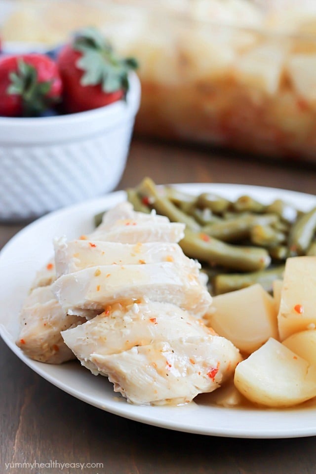 Easy Baked Italian Chicken, Potatoes & Green Beans - dinner the whole family will love!