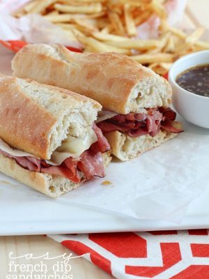 Make this Easy French Dip Sandwich with only a few ingredients. Flavorful, delicious and easy as can be!