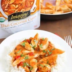 Rapid & Easy Thai Coconut Chicken Curry - made in 10 minutes and all in one pan. Would no longer get worthy more straightforward than that! #panwithaplan #imaginenation  Rapid &#038; Easy Thai Coconut Chicken Curr thai coconut curry chicken 9 250x250