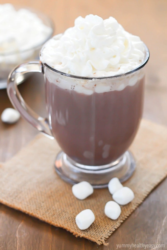 Crock Pot Hot Chocolate - the easiest way to make hot chocolate for a crowd! 
