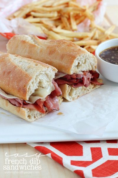 Easy French Dip Sandwiches - made with only a few simple ingredients and takes only 20 minutes!