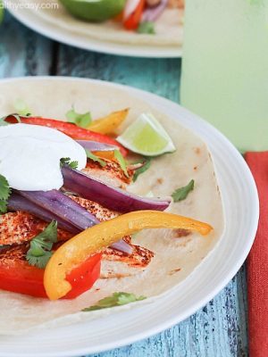 This Quick & Easy Chicken Fajitas Recipe is not only simple, but is healthy and tastes great! The clean up is a breeze, too. My kids love this easy dinner!