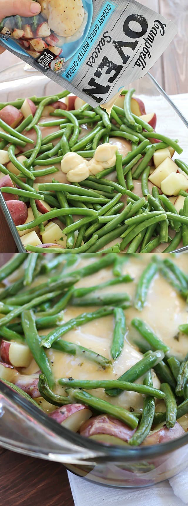 Easy {One Pot} Garlic Butter Chicken, Green Beans & Potatoes - an easy dinner with only a few ingredients for a quick weeknight meal everyone will love!