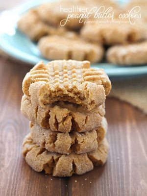 Easy Peanut Butter Cookies that are healthier than most, with less calories and more protein in each cookie. These peanut butter cookies are soft, crumbly and full of peanut butter taste. A true family pleaser! #ad #truvia