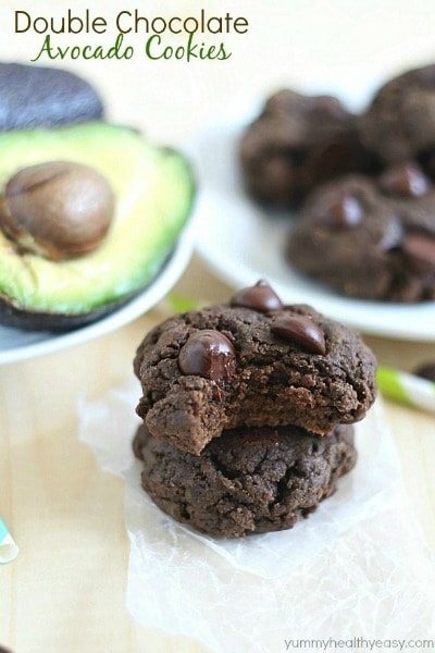 Chocolate Cookies with AVOCADO?! Yup. Amazing, moist, chocolatey, rich Double Chocolate Avocado Cookies! Prepare to fall in love.