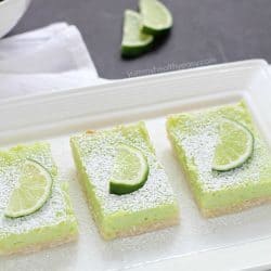 If you like lemon bars, you will love these lime bars! The crust is delicious. The lime layer is divine, light and fluffy, almost like a meringue but full of lime flavor. And the green is perfect for St. Patrick's Day! Recipe @yummyhealthyeasy