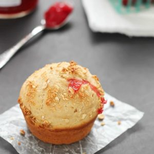 Simply delicious Strawberry Breakfast Muffins filled with strawberry jam!