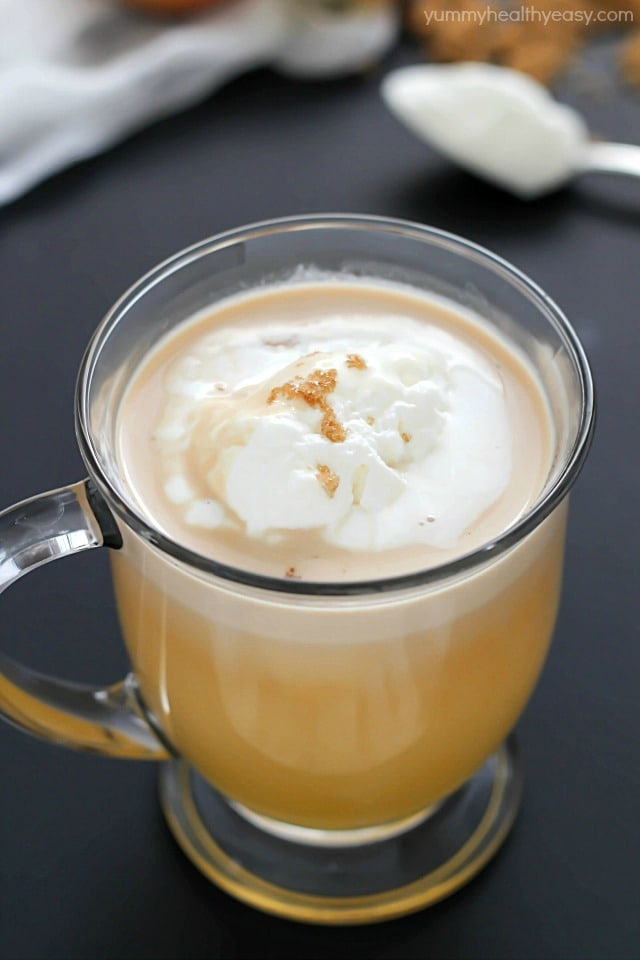 Warm, creamy, delicious caramel hot apple cider cooked right in the crock pot, and with only 4 easy ingredients! #truvia